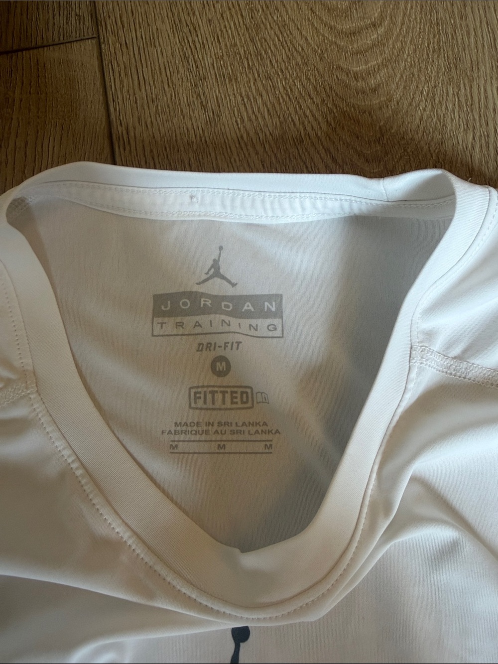 Jordan White Short-Sleeve Athletic Tee with Grey Jumpman - Picture 2 of 2